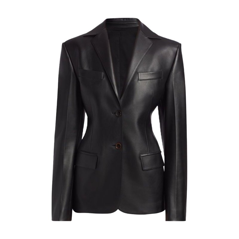 Women's Black Fitted Single Breasted Blazer Jacket